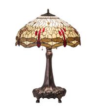 Meyda Black 31664 - 31" High Tiffany Hanginghead Dragonfly Table Lamp