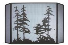 Meyda Black 31676 - 68" Wide X 39" High Tall Pines Fireplace Screen