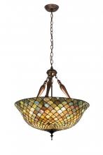 Meyda Black 31830 - 24"W Tiffany Fishscale Inverted Pendant