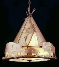 Meyda Black 32120 - 24"W Teepee w/ Buffalo Pendant