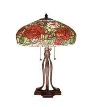 Meyda Black 32292 - 23.5"H Tiffany Peony Table Lamp