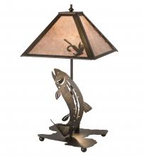 Meyda Black 32531 - 21"H Leaping Trout Table Lamp