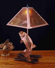 Meyda Black 32532 - 21"H Leaping Trout Table Lamp