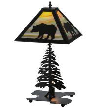 Meyda Black 32552 - 21.5" High Lone Bear W/Lighted Base Table Lamp