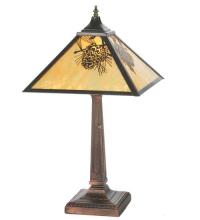 Meyda Black 32789 - 23" High Winter Pine Mission Table Lamp