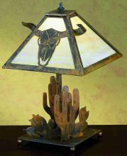 Meyda Black 32795 - 21"H Steer Skull Table Lamp