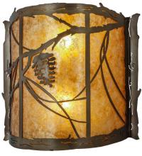 Meyda Black 32826 - 15"W Whispering Pines Wall Sconce