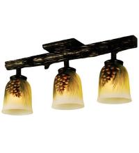 Meyda Black 34470 - 23" Long Pinecone 3 Light Hand Painted Semi-Flushmount