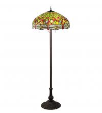 Meyda Black 36501 - 62" High Tiffany Hanginghead Dragonfly Floor Lamp