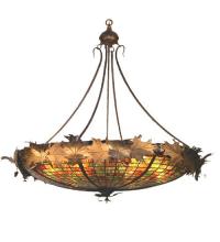 Meyda Black 37514 - 42"W Greenbriar Oak Inverted Pendant