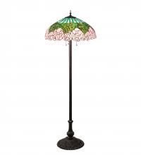 Meyda Black 37706 - 62" High Tiffany Cabbage Rose Floor Lamp