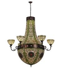 Meyda Black 38465 - 60"W Grand Tulip Medallion 6 Arm Chandelier