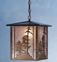 Meyda Black 38629 - 12" Square Tall Pines Lantern Pendant