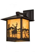 Meyda Black 39870 - 9"Sq Seneca Deer at Lake Solid Mount Wall Sconce