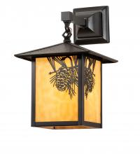 Meyda Black 41165 - 9" Wide Seneca Winter Pine Hanging Wall Sconce