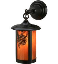 Meyda Black 43809 - 7.5"W Fulton Winter Pine Hanging Wall Sconce