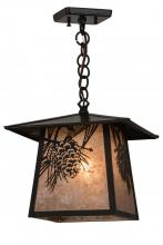 Meyda Black 45746 - 12"Sq Stillwater Winter Pine Pendant