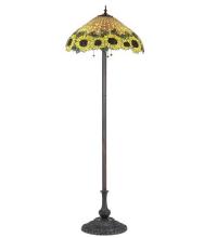 Meyda Black 47996 - 63"H Wicker Sunflower Floor Lamp