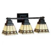 Meyda Black 48028 - 20"W Diamond Band Mission 3 LT Vanity Light