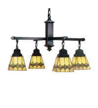 Meyda Black 48033 - 26"W Martini Mission 4 LT Chandelier