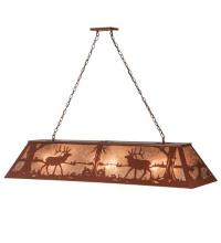 Meyda Black 48429 - 60" Long Elk at Lake Oblong Pendant