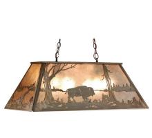 Meyda Black 50019 - 48" Long Buffalo at Lake Oblong Pendant