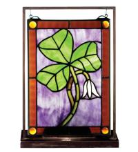 Meyda Black 50036 - 9.5"W X 10.5"H Shamrock Lighted Mini Tabletop Window