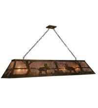 Meyda Black 50120 - 72"L Moose at Lake Oblong Pendant