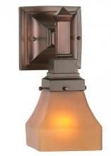 Meyda Black 50357 - 5"W Bungalow Frosted Amber Wall Sconce