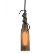 Meyda Black 50375 - 5"W Tuscan Vineyard Frosted Amber Wine Bottle Mini Pendant