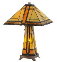 Meyda Black 50805 - 25"H Sierra Prairie Mission Lighted Base Table Lamp