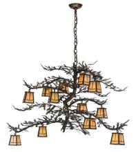 Meyda Black 50914 - 48" Wide Pine Branch Valley View 12 LT Chandelier