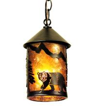 Meyda Black 51061 - 6" Wide Lone Bear Northwoods Mini Pendant