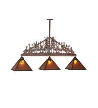 Meyda Black 51347 - 76"L Mountain Pine 3 LT Island Pendant