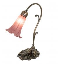 Meyda Black 51594 - 15" High Lavender Tiffany Pond Lily Accent Lamp