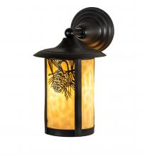 Meyda Black 51637 - 8" Wide Fulton Winter Pine Solid Mount Wall Sconce