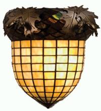 Meyda Black 51852 - 12" Wide Greenbriar Oak Wall Sconce