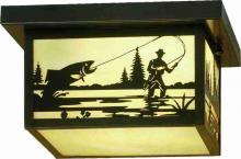 Meyda Black 51887 - 12" Square Hyde Park Fly Fisherman Flushmount