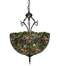 Meyda Black 52187 - 20"W Trillium & Violet Inverted Pendant