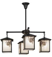 Meyda Black 60911 - 32"W Seneca Winter Pine 4 LT Chandelier