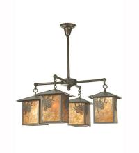 Meyda Black 61071 - 32" Wide Seneca Winter Pine 4 Light Chandelier