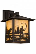 Meyda Black 63713 - 9" Square Seneca Fly Fisherman Wall Sconce