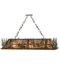 Meyda Black 65118 - 61" Long Moose Through the Trees Oblong Pendant