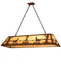 Meyda Black 65420 - 60" Long Deer at Lake Oblong Pendant