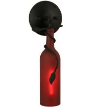 Meyda Black 65456 - 5"W Tuscan Vineyard Frosted Red Wine Bottle Wall Sconce