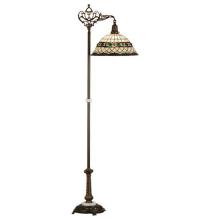 Meyda Black 65839 - 70"H Tiffany Roman Bridge Arm Floor Lamp