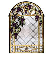 Meyda Black 66048 - 24"W X 36"H Grape Diamond Trellis Stained Glass Window