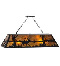 Meyda Black 66092 - 48" Long Elk at Lake Oblong Pendant