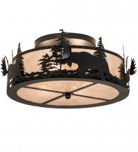 Meyda Black 66207 - 24" Wide Moose at Dusk Flushmount