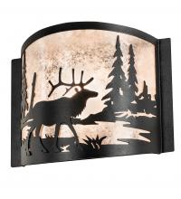 Meyda Black 66271 - 12" Wide Elk at Lake Wall Sconce